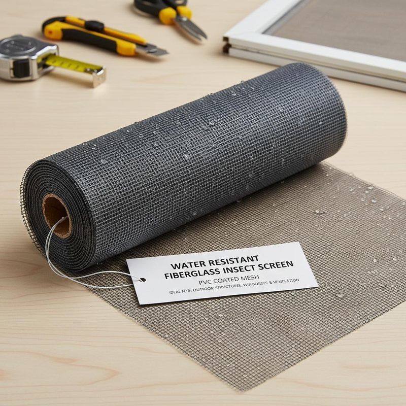 জল প্রতিরোধী ফাইবারগ্লাস ইনসেক্ট স্ক্রিন পিভিসি লেপযুক্ত জাল বাইরের কাঠামোর জন্য আদর্শ উইন্ডোজ দরজা এবং বায়ুচলাচল খোলার