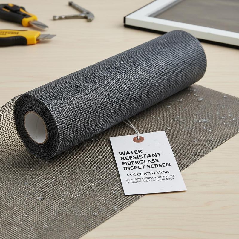 জল প্রতিরোধী ফাইবারগ্লাস ইনসেক্ট স্ক্রিন পিভিসি লেপযুক্ত জাল বাইরের কাঠামোর জন্য আদর্শ উইন্ডোজ দরজা এবং বায়ুচলাচল খোলার