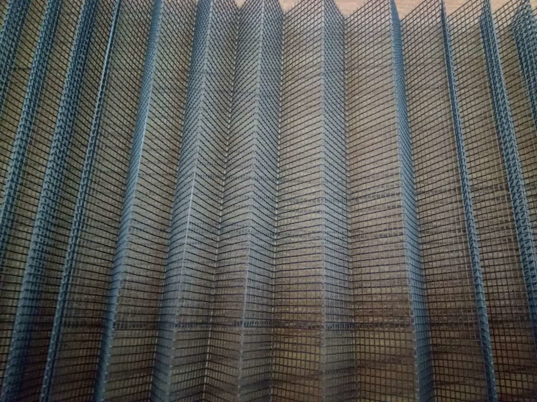 17 * 15 ধাক্কা দরজা জন্য গ্রে রঙ মেষ পলিয়েস্টার Pleated জাল